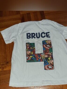 "Bruce" marvel birthday boy 4 t-shirt